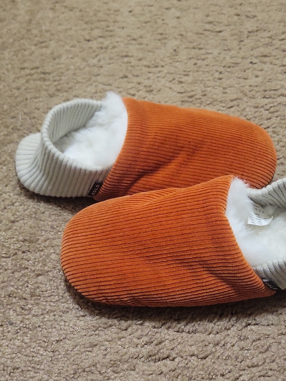 Kids Cozy Slip-On Slippers in Burnt Orange